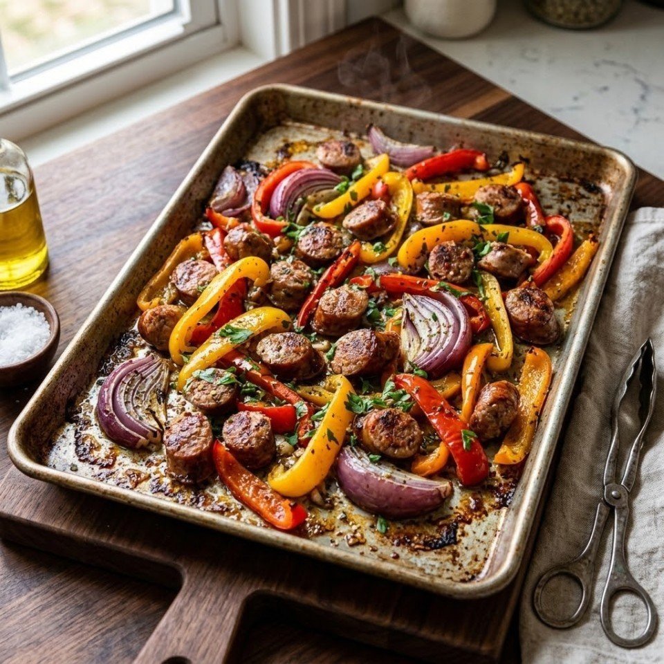 Easy RV Recipes - One-Pan Roasted Sausage and Peppers